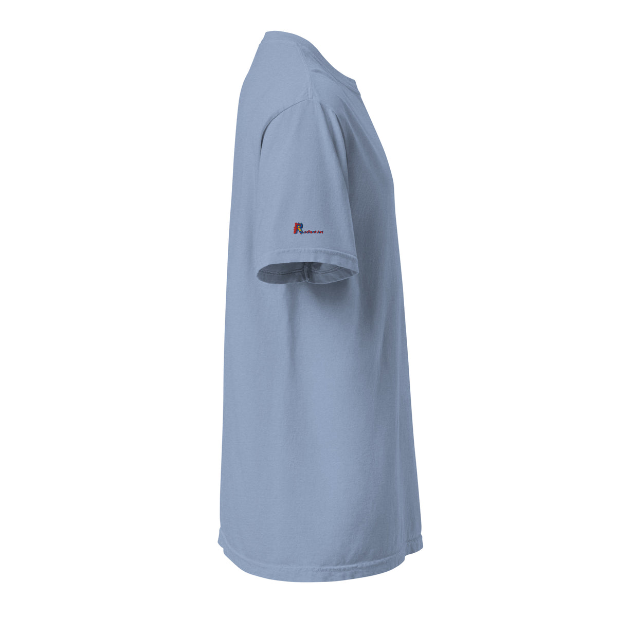 Plain light blue t-shirt on a white background