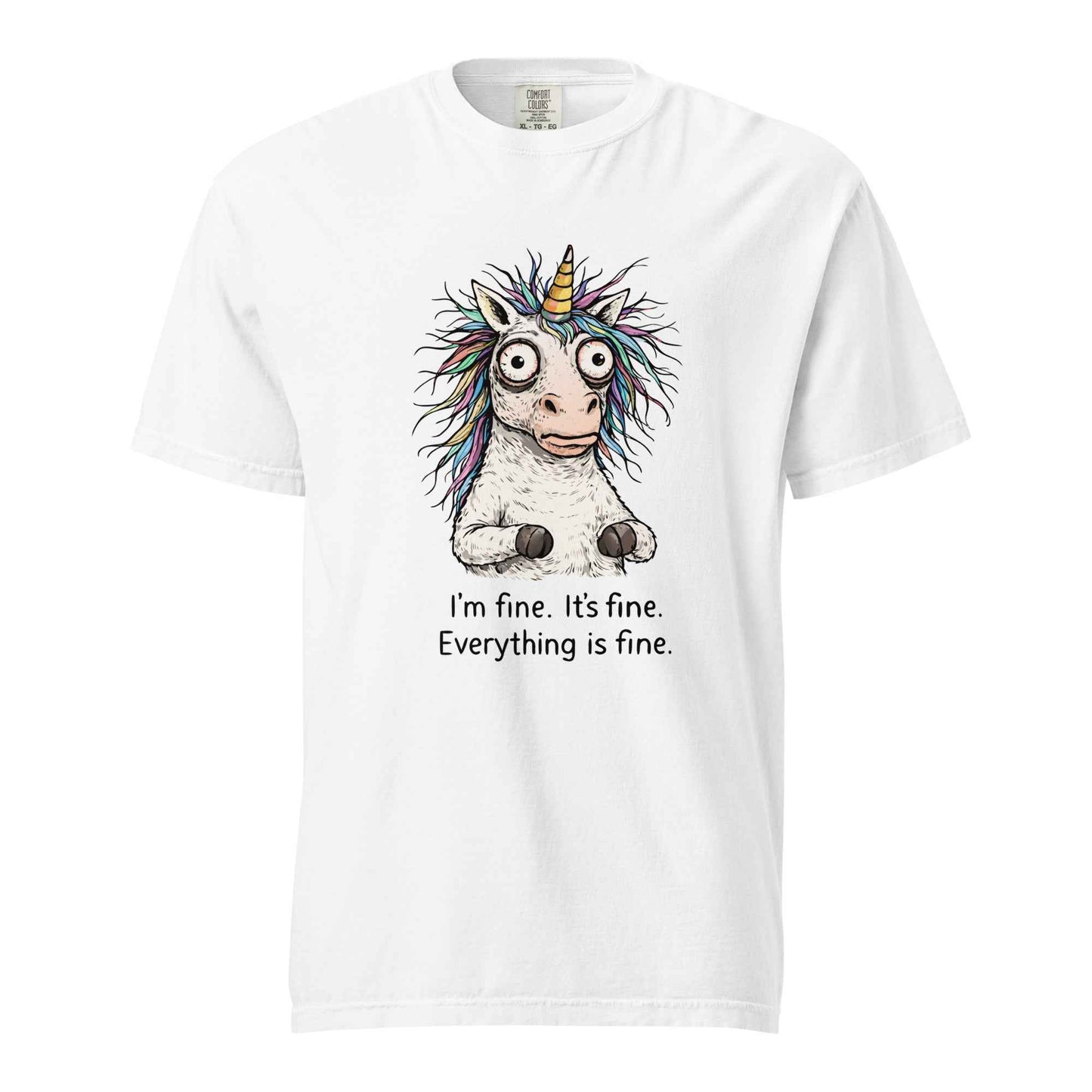 Funny Stressed Unicorn Shirt, I'm Fine Everything is Fine Tee