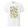 Botanical Lemon T-Shirt - Vintage Lemon and Butterfly Illustration White