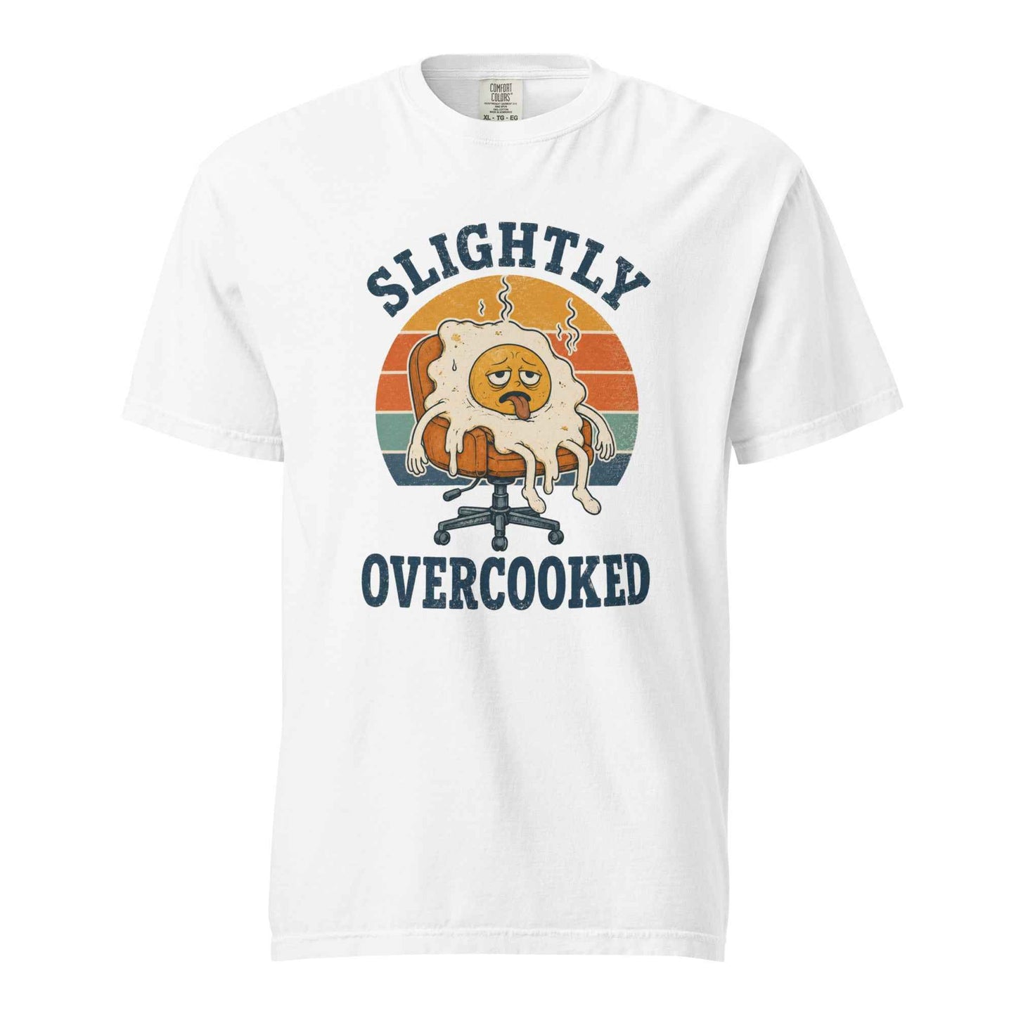 Funny Fried Egg Burnout T-Shirt, Slightly Overcooked Tee
