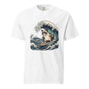 Grumpy Cat Surfing Hokusai’s Great Wave Funny Meme T-Shirt