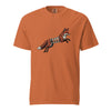 Yam orange Spring-Loaded Slinky Fox graphic tee - whimsical fox graphic tee gift