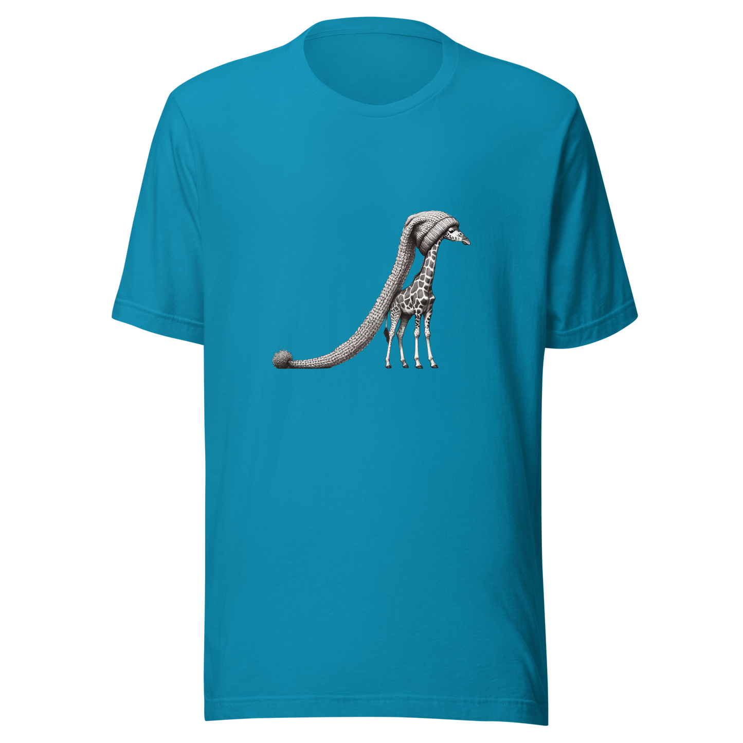 "Giraffe in the World's Longest Hat" Whimsical Graphic Unisex T-Shirt