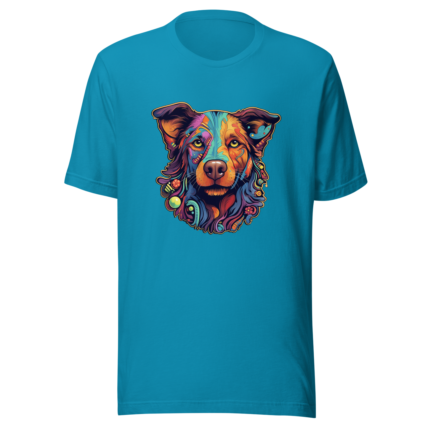 "Kaleidoscope Canine: Colorful Dog Portrait" Unisex T-Shirt