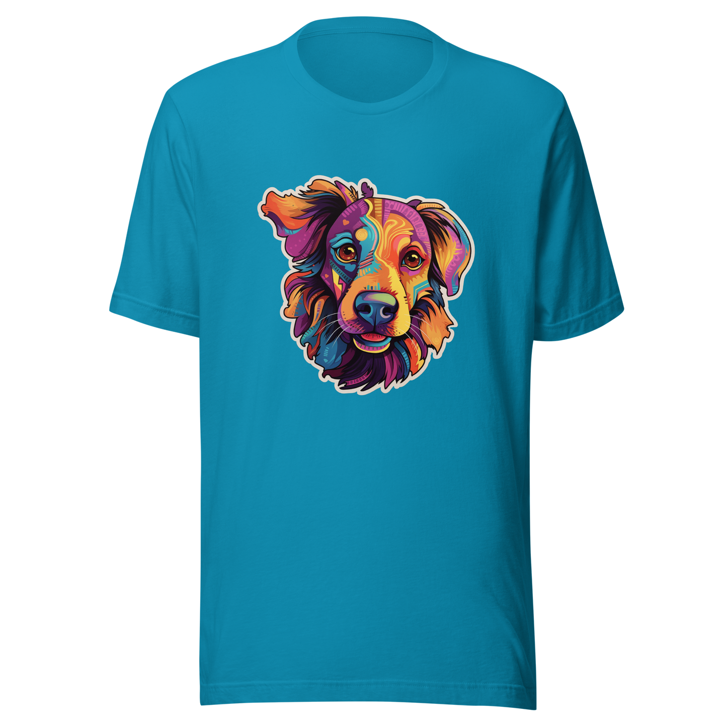Unisex t-shirt "Vivid Pooch: Artistic Colorburst Dog Portrait"