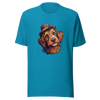 Unisex t-shirt "Bohemian Bowler: Artistic Dog with Hat" - Radiant Art of Radiant Group