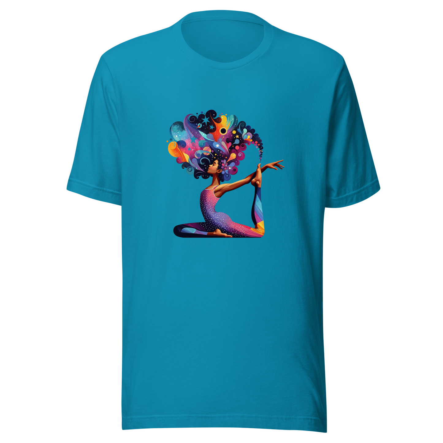 Unisex t-shirt "Galactic Serenity: Yoga Pose with Cosmic Tree"