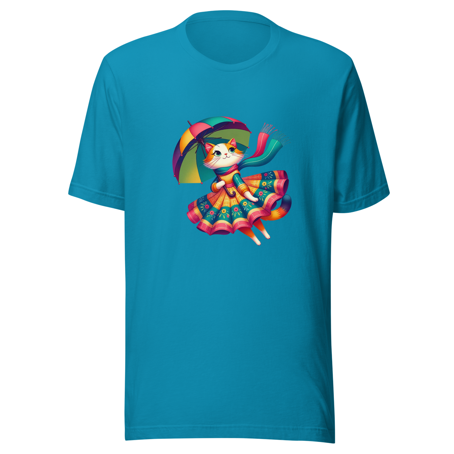 "Rainbow Whiskers: Cat in Tutu with Umbrella" Graphic Unisex T-Shirt