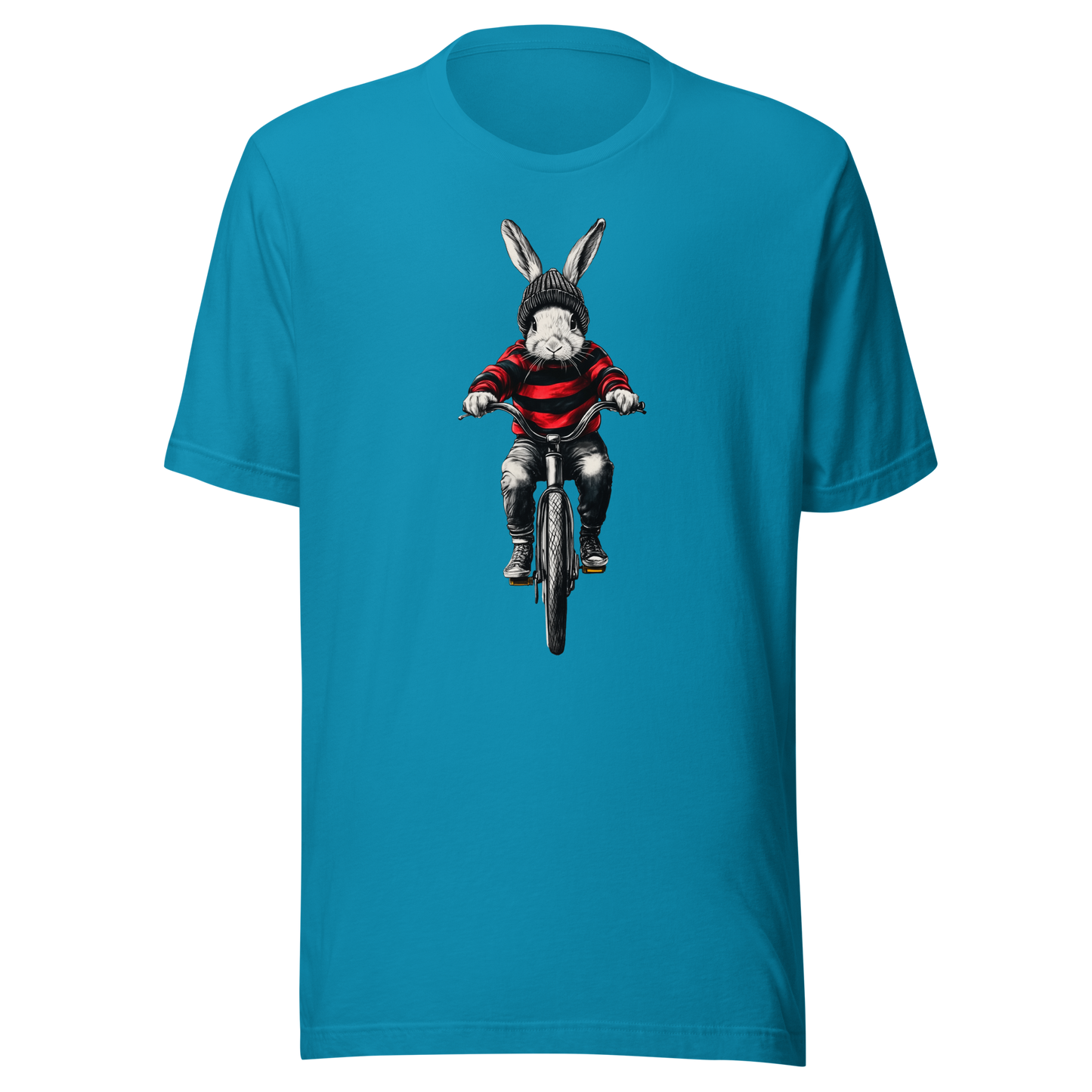 Unisex t-shirt "Rabbit on a bicycle"