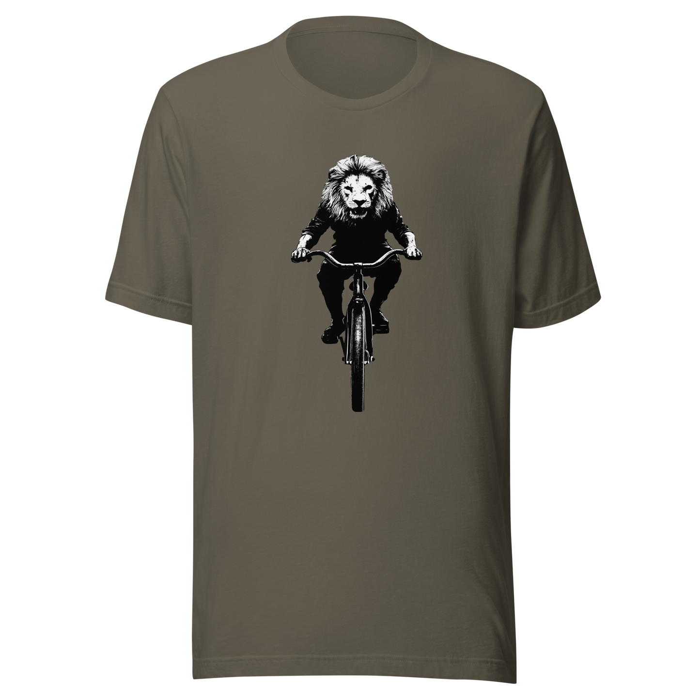 Unisex t-shirt "Lion on the bicycle"