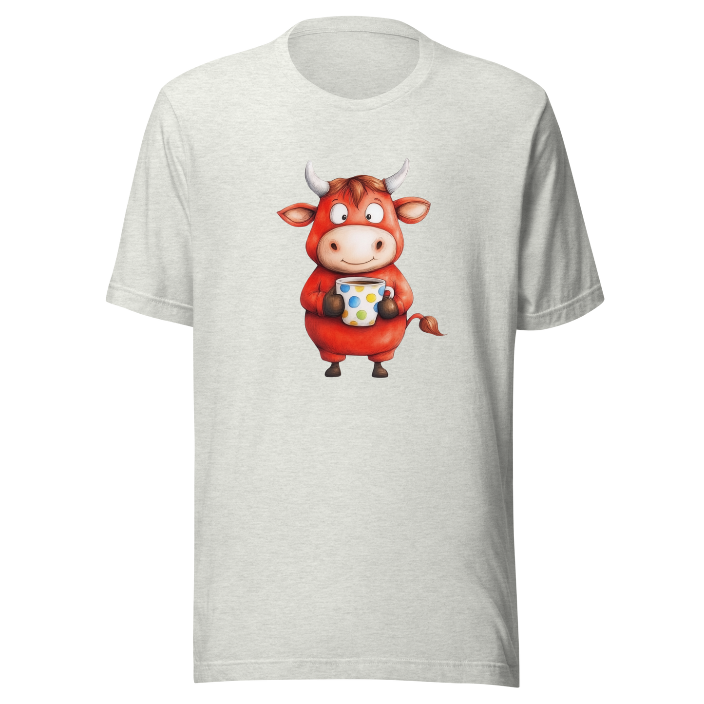 Unisex t-shirt "Moo-ning Coffee: The Early Bird Cow"