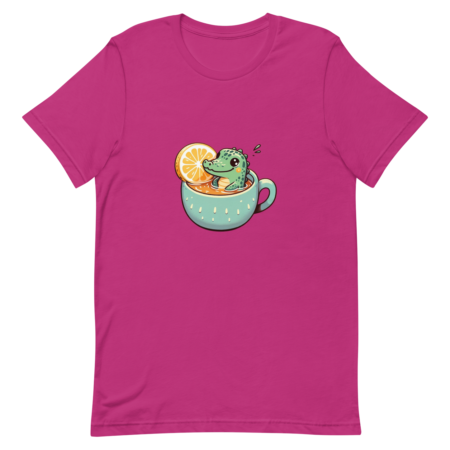 Unisex t-shirt with crocodile, tea time