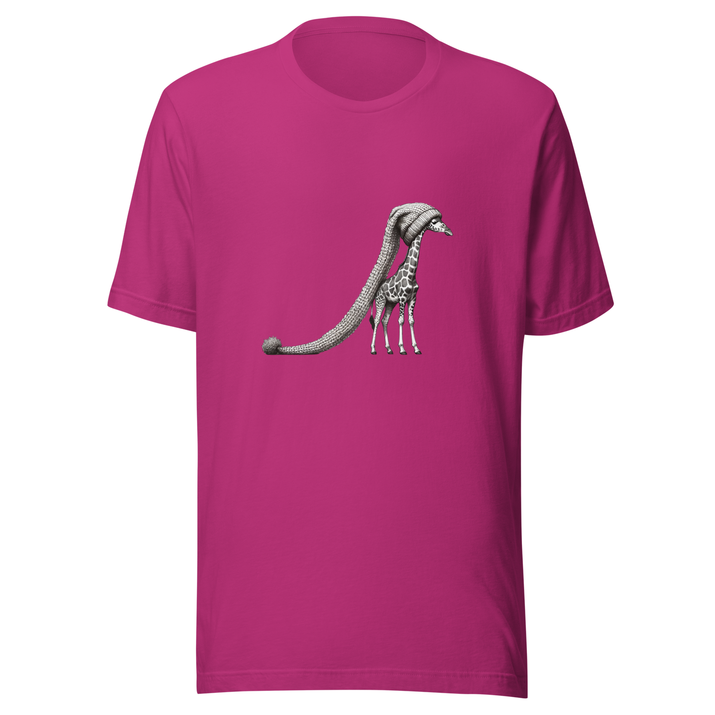 "Giraffe in the World's Longest Hat" Whimsical Graphic Unisex T-Shirt