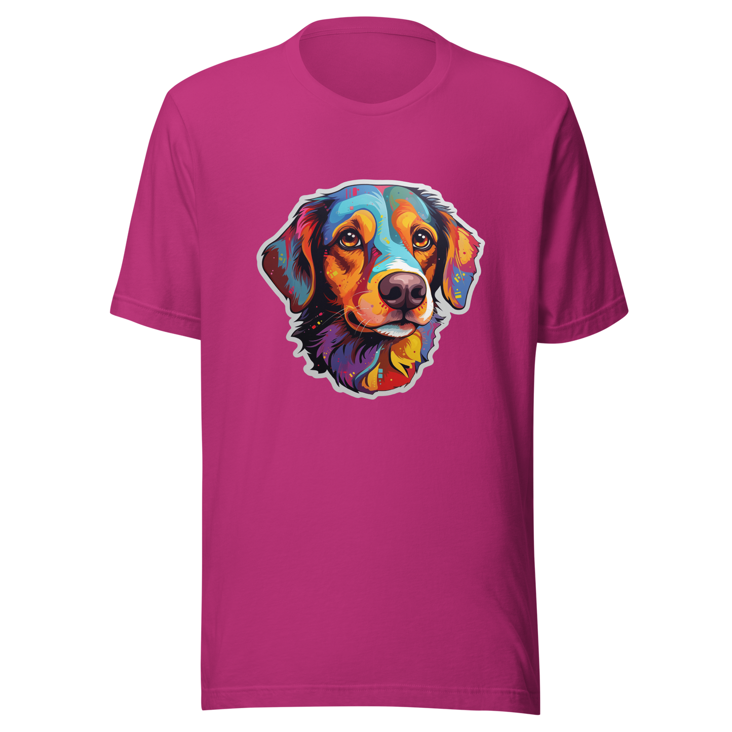 Unisex t-shirt "Colorful Companion: Warm-Toned Dog Portrait"