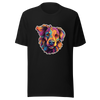 Unisex t-shirt "Vivid Pooch: Artistic Colorburst Dog Portrait" - Radiant Art of Radiant Group