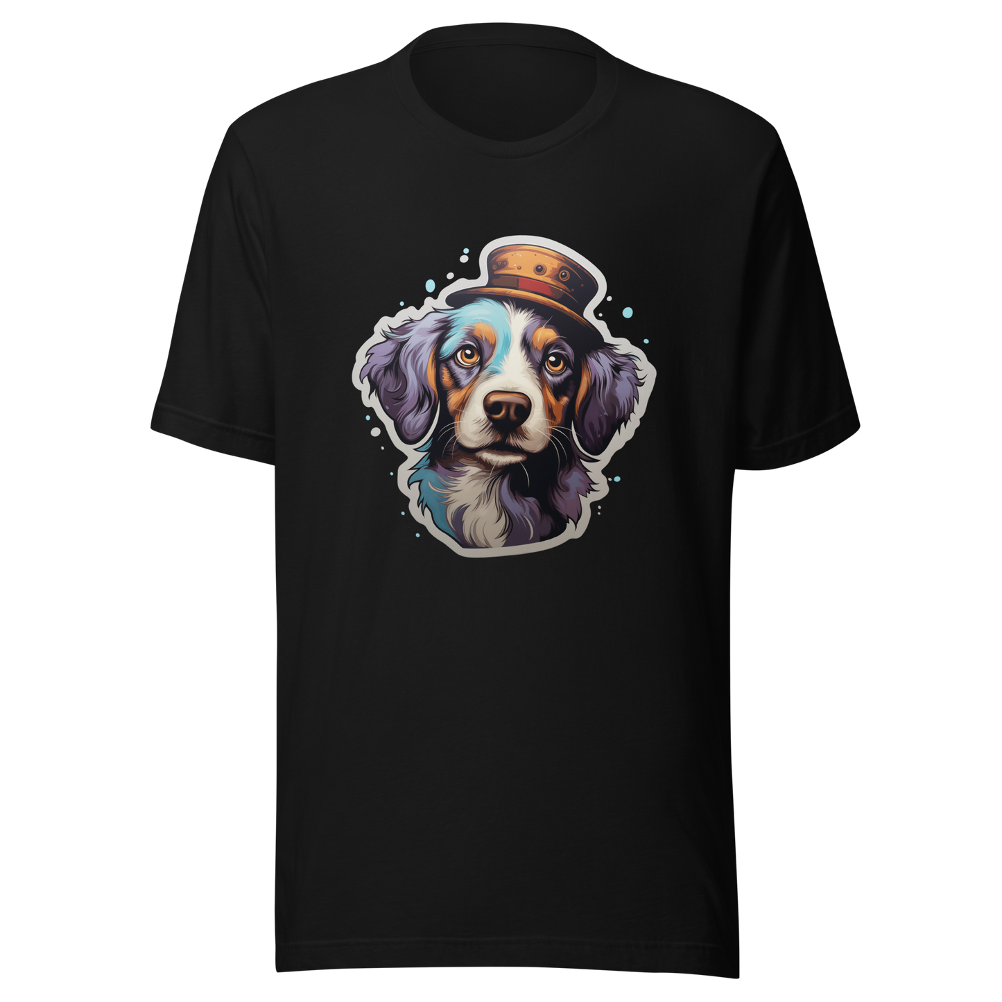 Unisex t-shirt "Top Hat Pooch: Distinguished Dog Portrait"