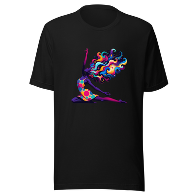 "Universal Flow: Abstract Cosmic Yoga" Graphic Unisex T-Shirt - Radiant Art of Radiant Group