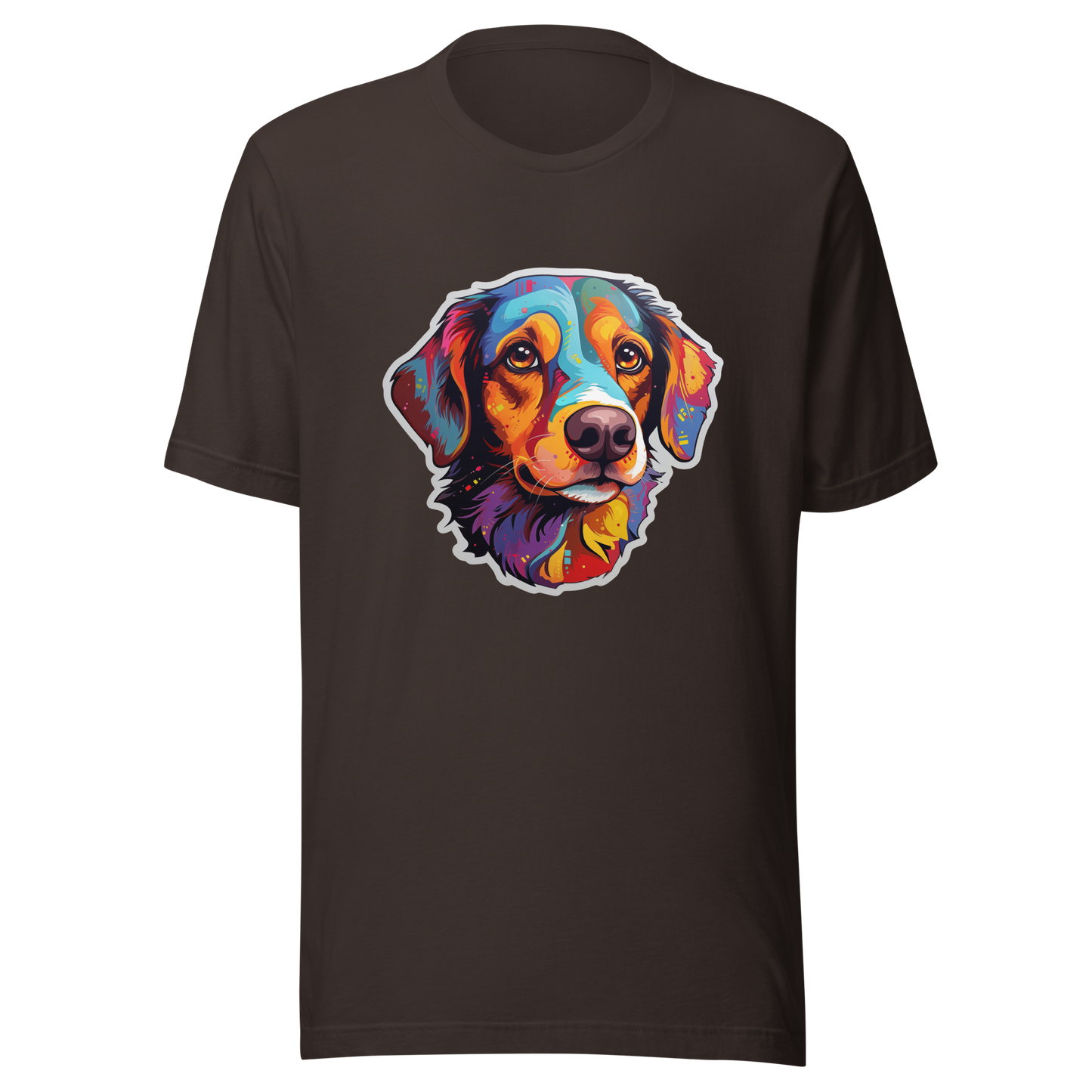 Unisex t-shirt "Colorful Companion: Warm-Toned Dog Portrait"