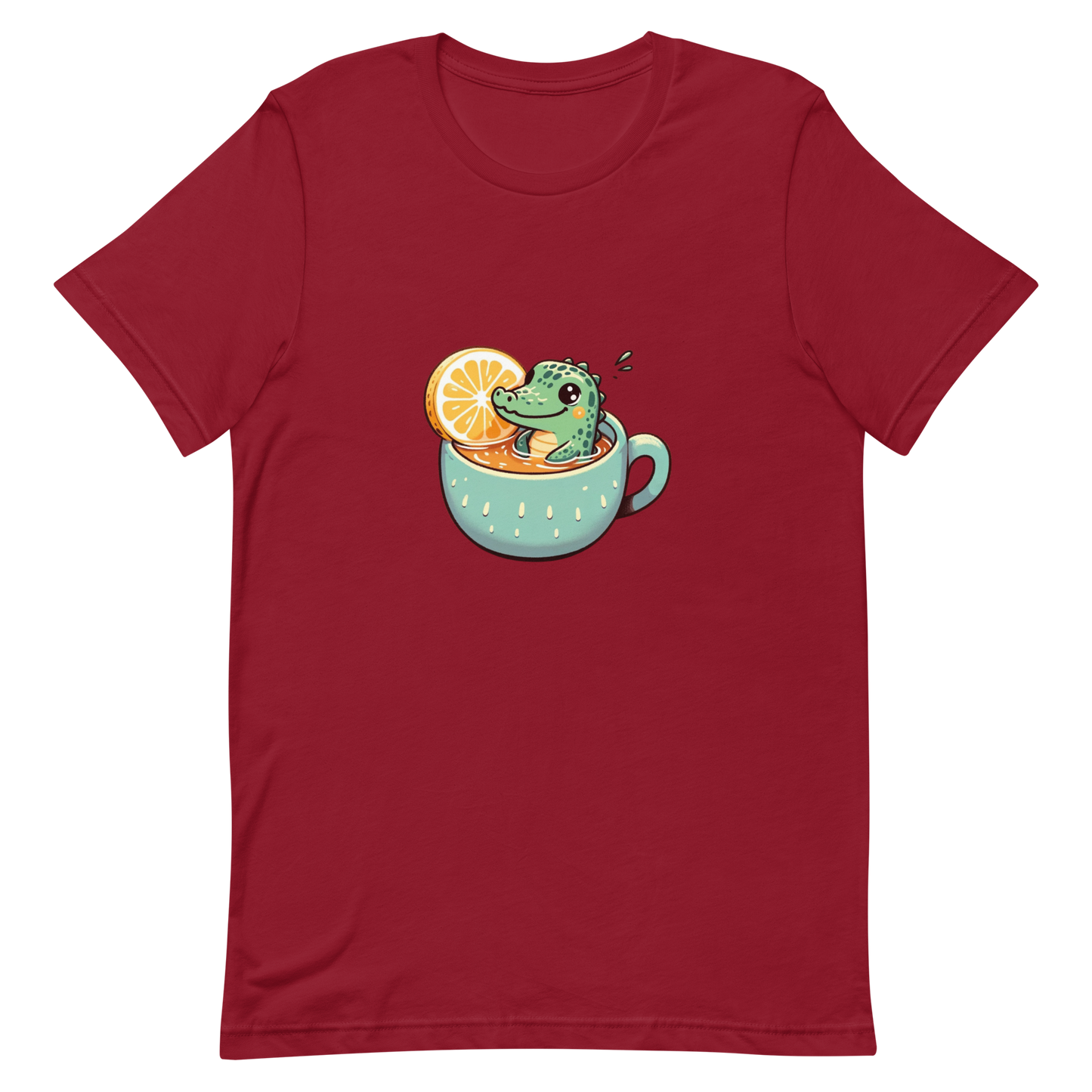 Unisex t-shirt with crocodile, tea time