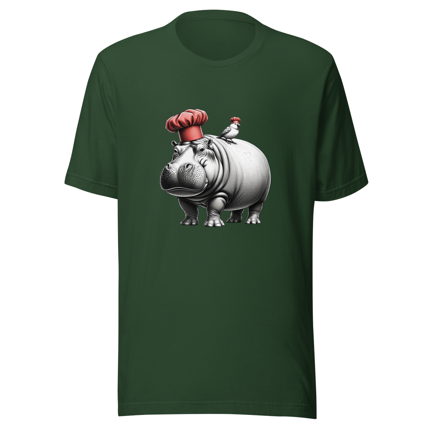 "Hippo and Canary Chefs: A Culinary Pair" Graphic Unisex T-Shirt