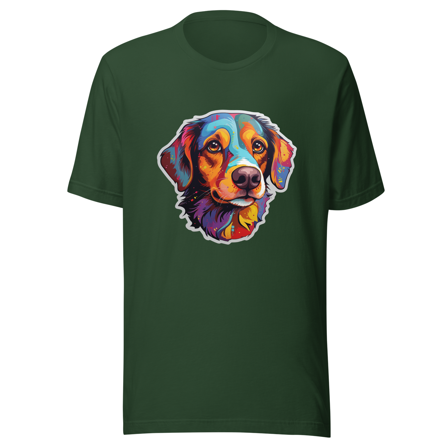 Unisex t-shirt "Colorful Companion: Warm-Toned Dog Portrait"