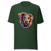 Unisex t-shirt "Vivid Pooch: Artistic Colorburst Dog Portrait" - Radiant Art of Radiant Group
