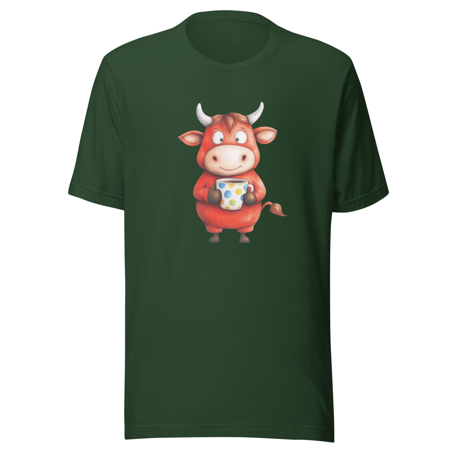 Unisex t-shirt "Moo-ning Coffee: The Early Bird Cow"