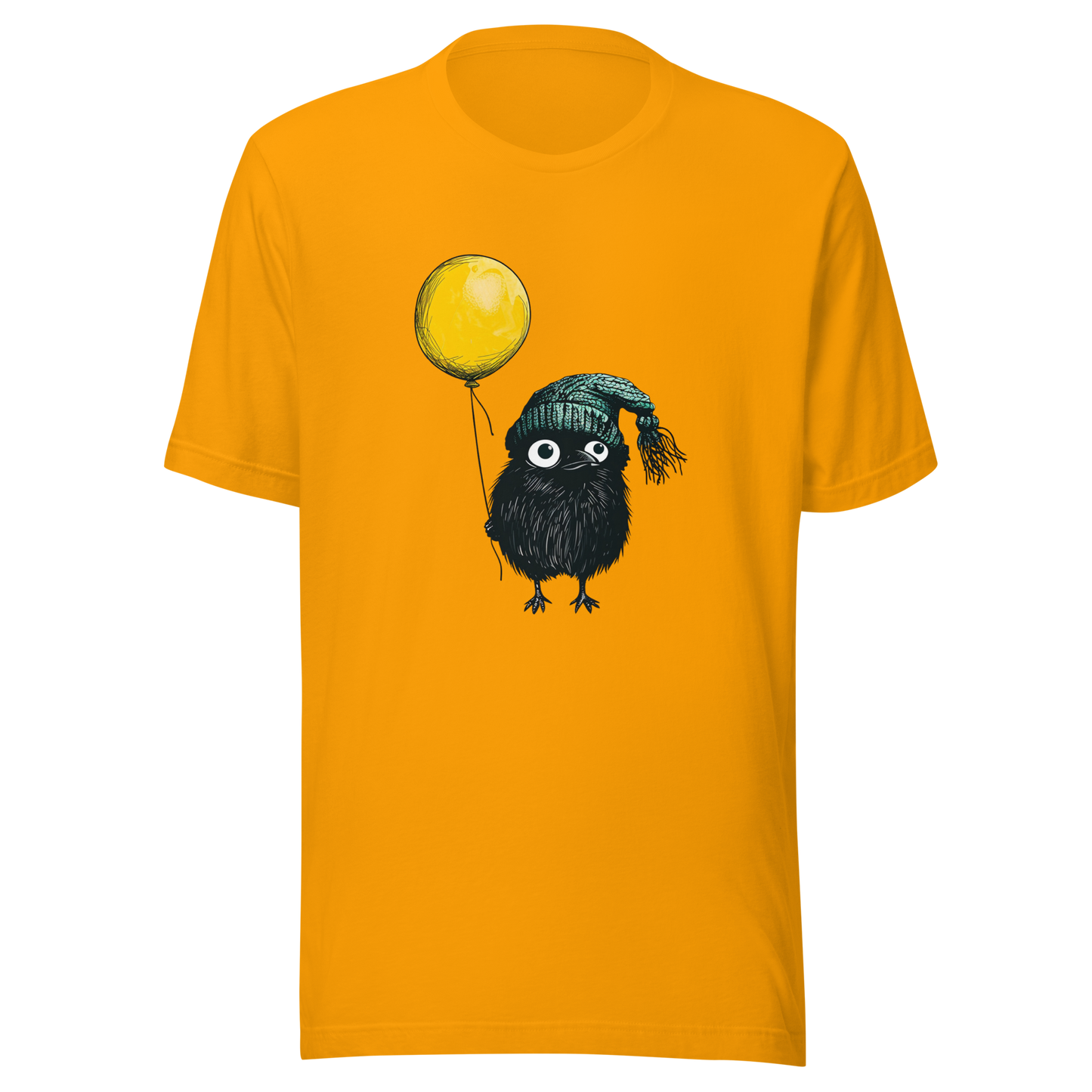 Unisex t-shirt Birdie with Benefits: Balloon and Beanie