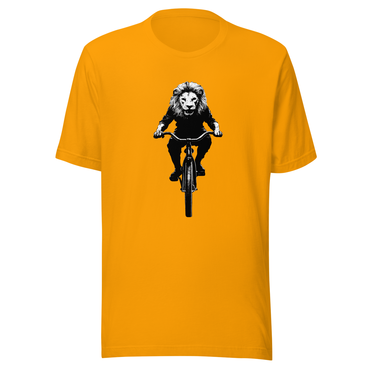Unisex t-shirt "Lion on the bicycle"