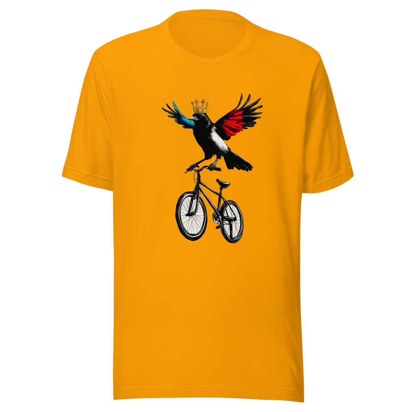 Unisex t-shirt "Courageous Crow on Wheels"