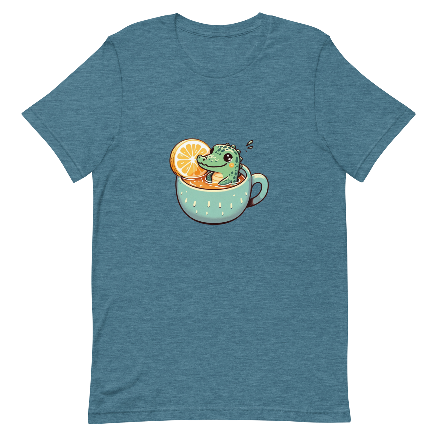 Unisex t-shirt with crocodile, tea time