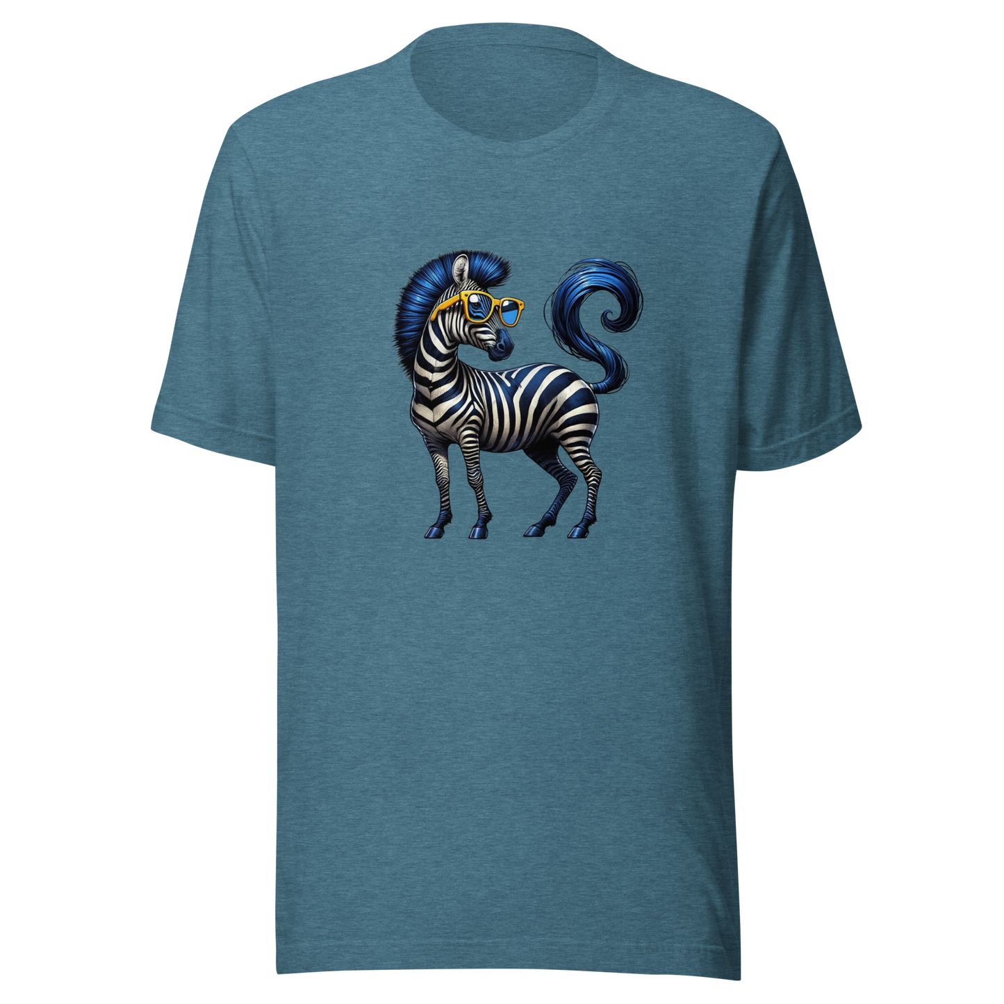 Unisex t-shirt with blue zebra