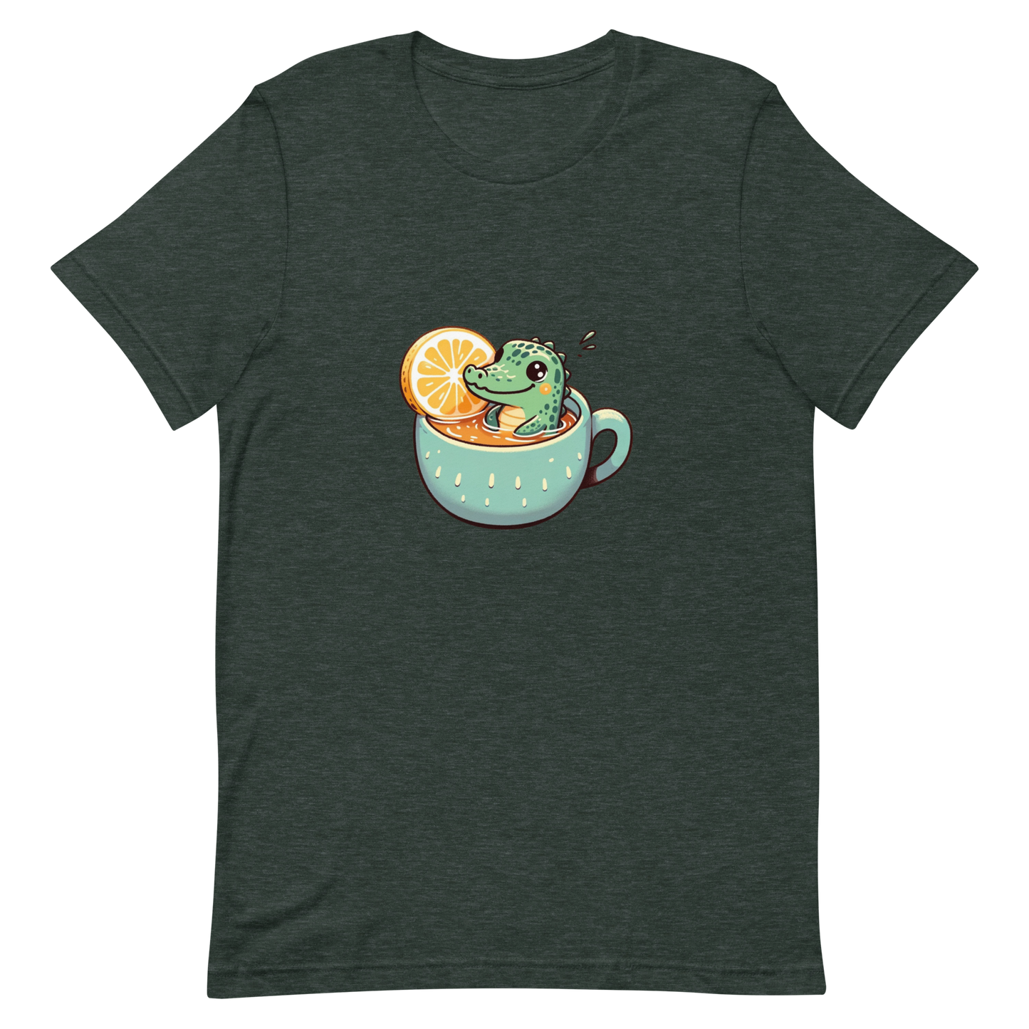 Unisex t-shirt with crocodile, tea time