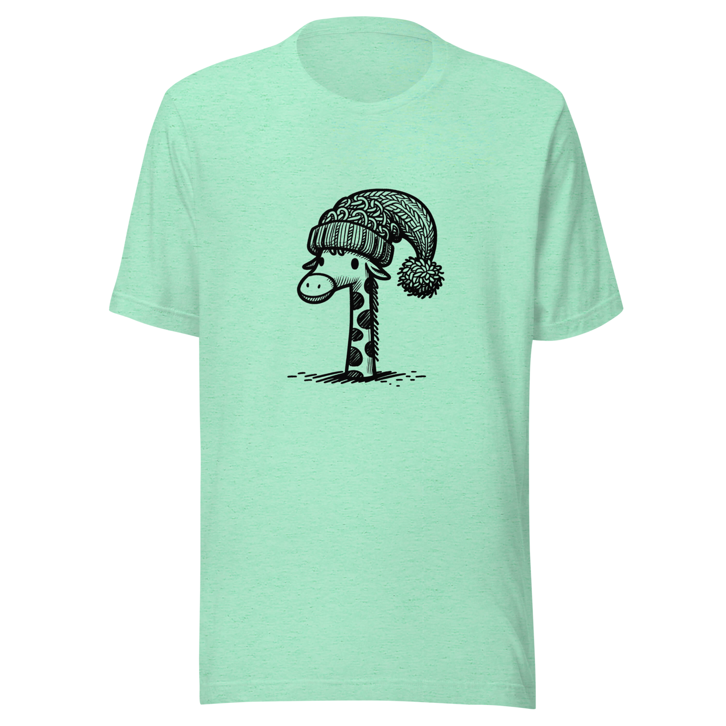 "Giraffe with a Pompom Hat" unisex Graphic Tee