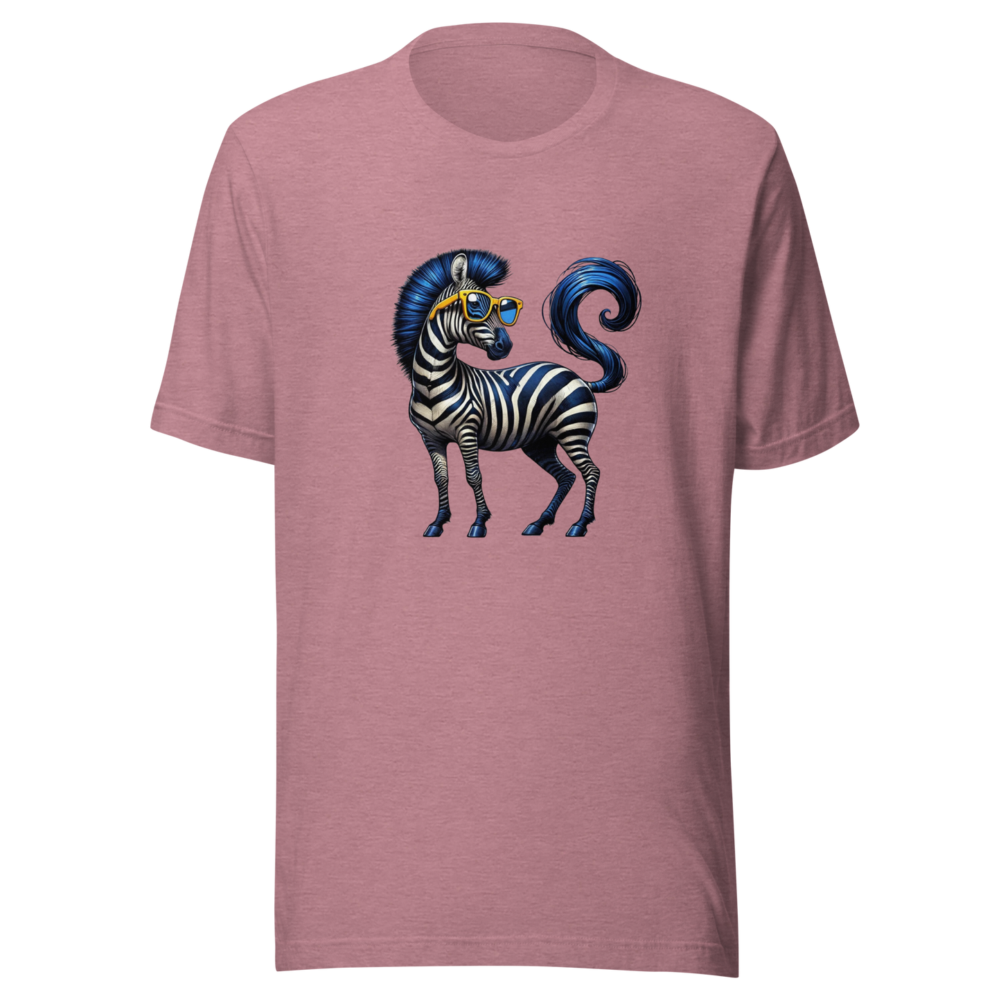 Unisex t-shirt with blue zebra