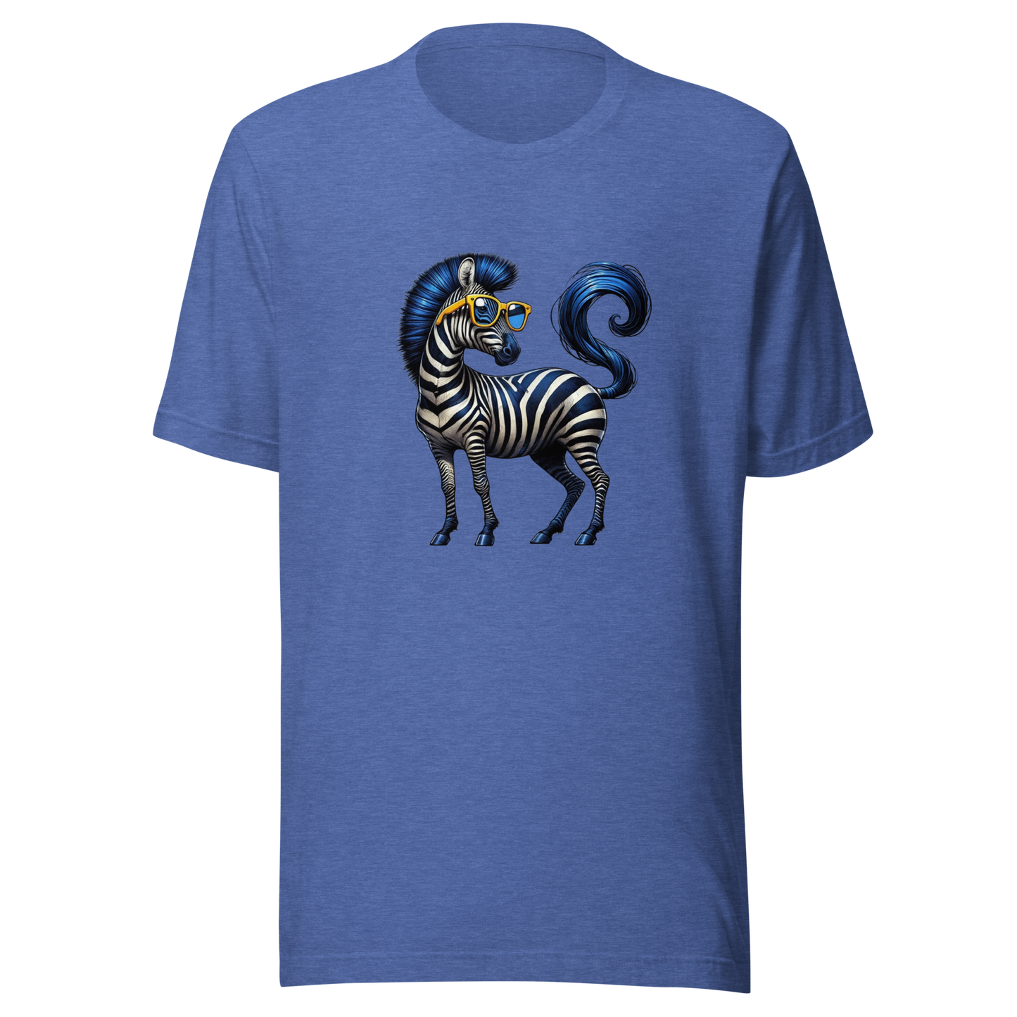 Unisex t-shirt with blue zebra