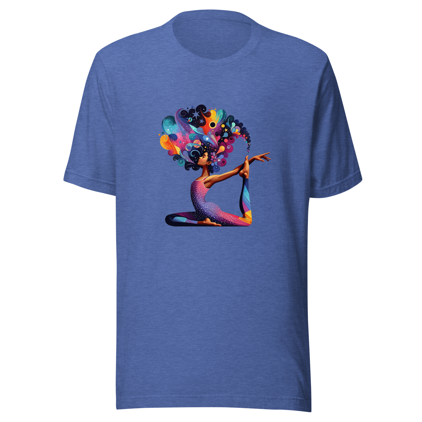Unisex t-shirt "Galactic Serenity: Yoga Pose with Cosmic Tree"