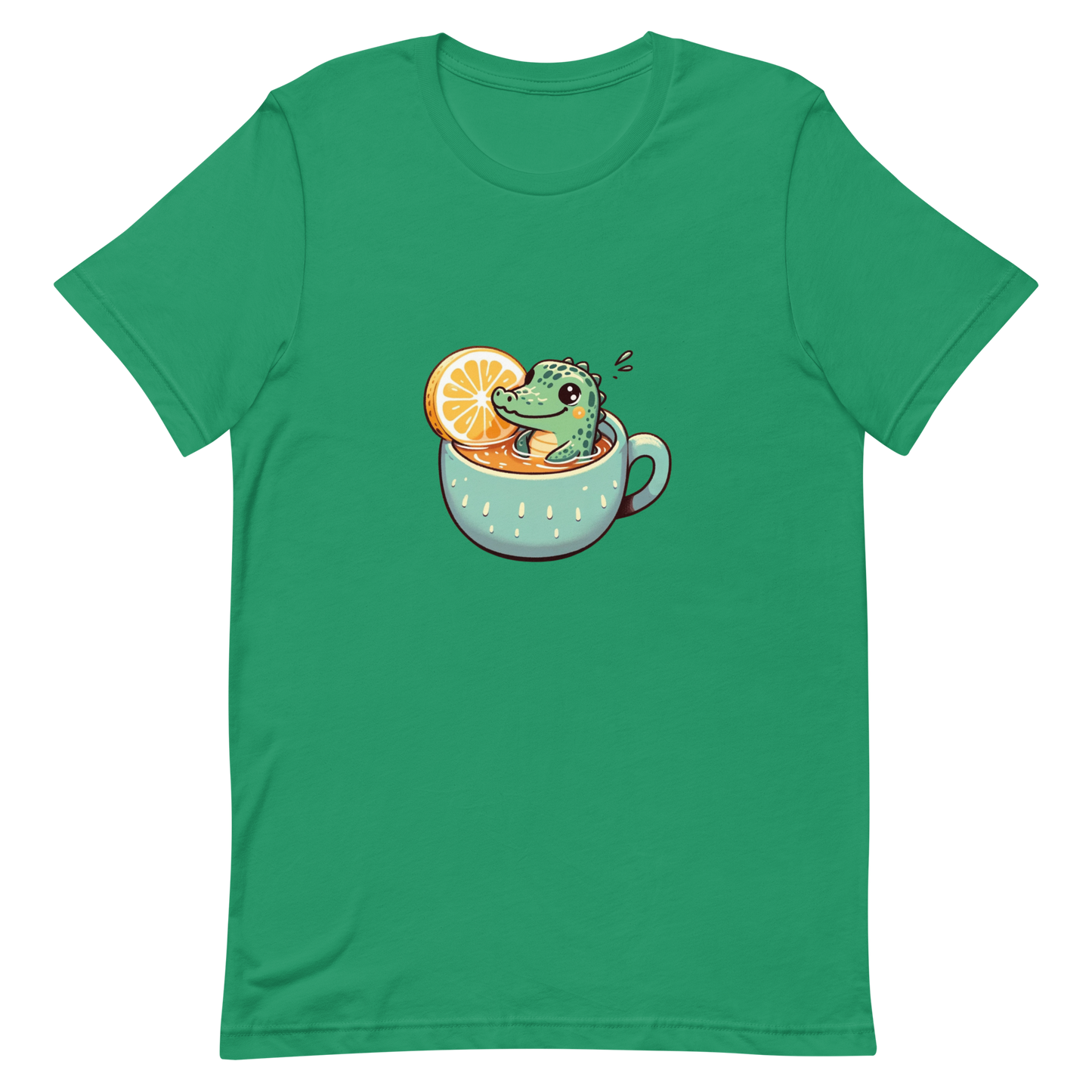 Unisex t-shirt with crocodile, tea time