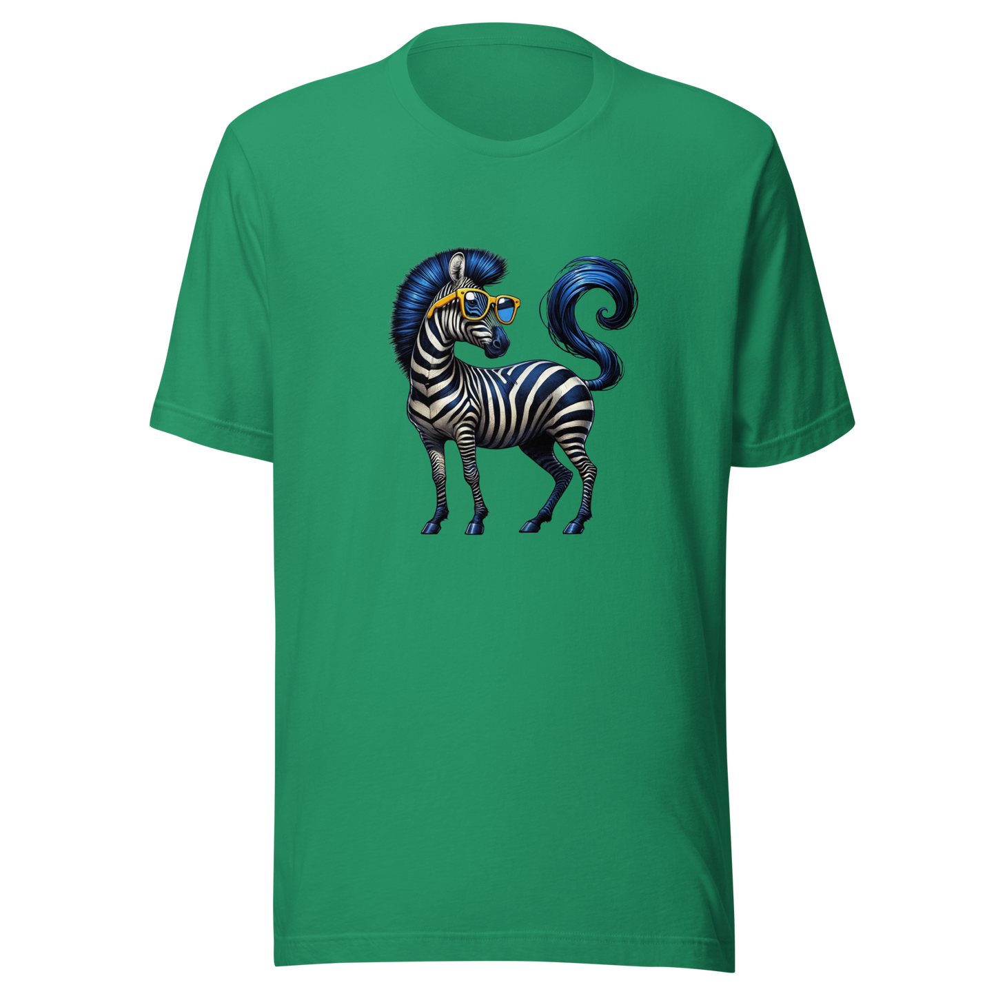 Unisex t-shirt with blue zebra