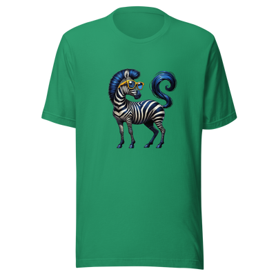 Unisex t-shirt with blue zebra - Radiant Art of Radiant Group