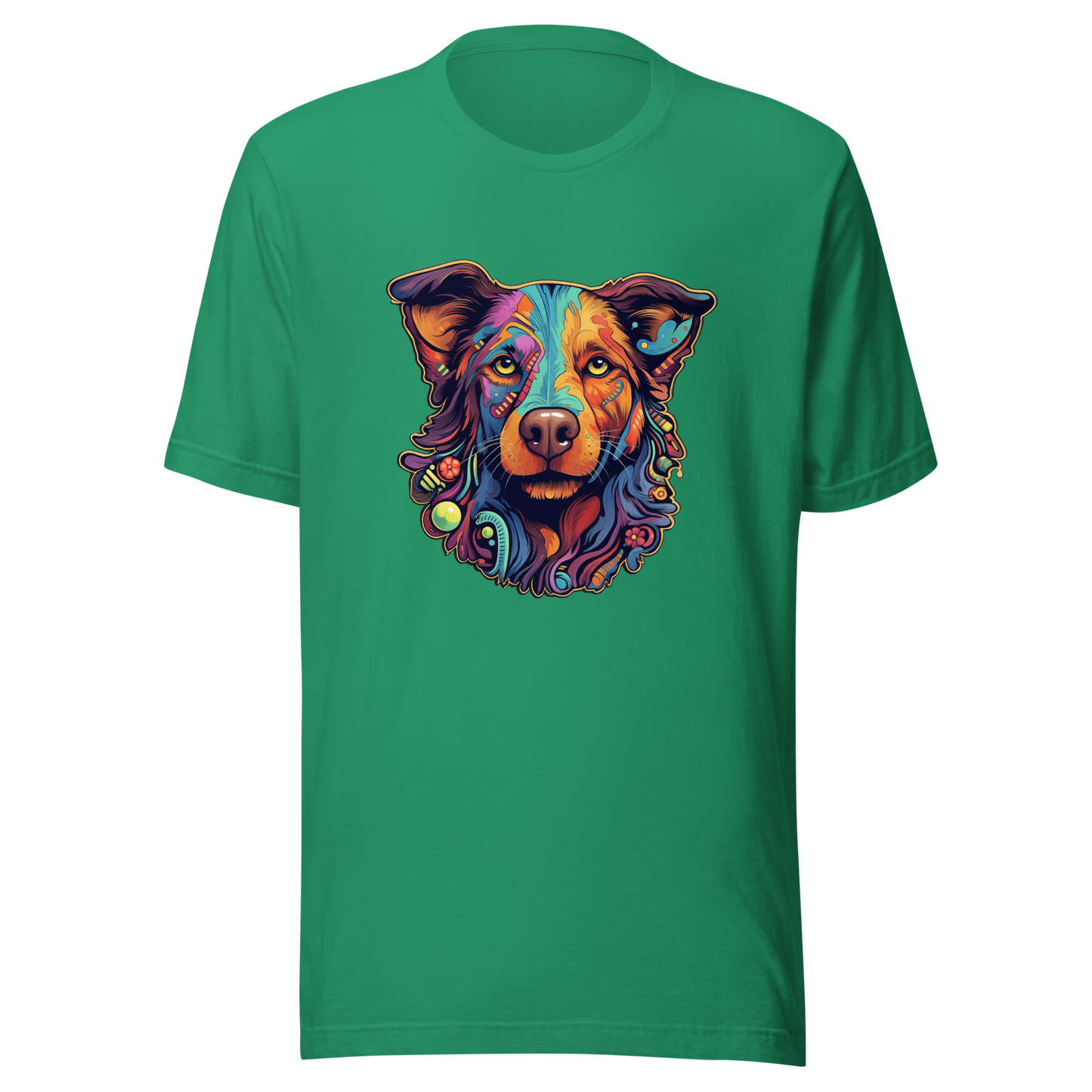 "Kaleidoscope Canine: Colorful Dog Portrait" Unisex T-Shirt