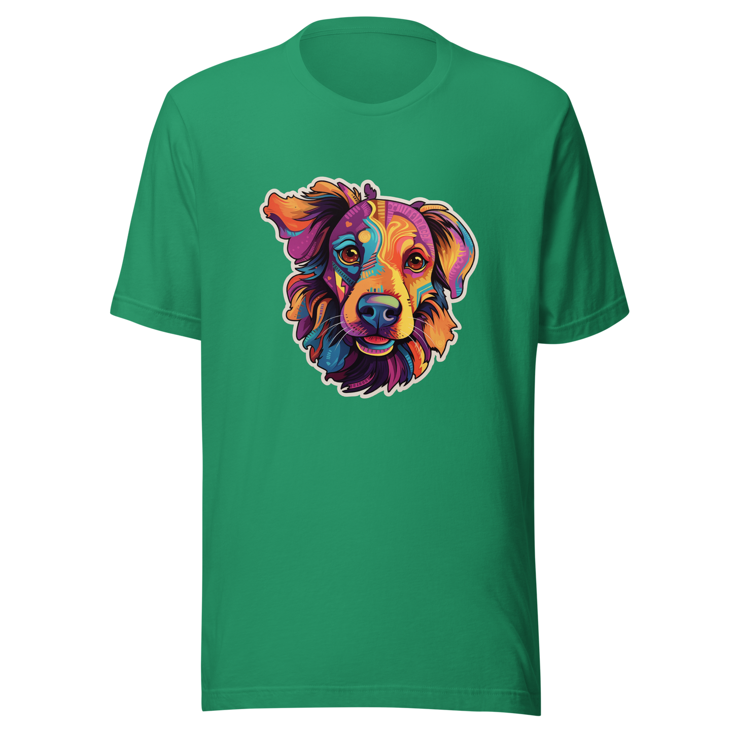Unisex t-shirt "Vivid Pooch: Artistic Colorburst Dog Portrait"