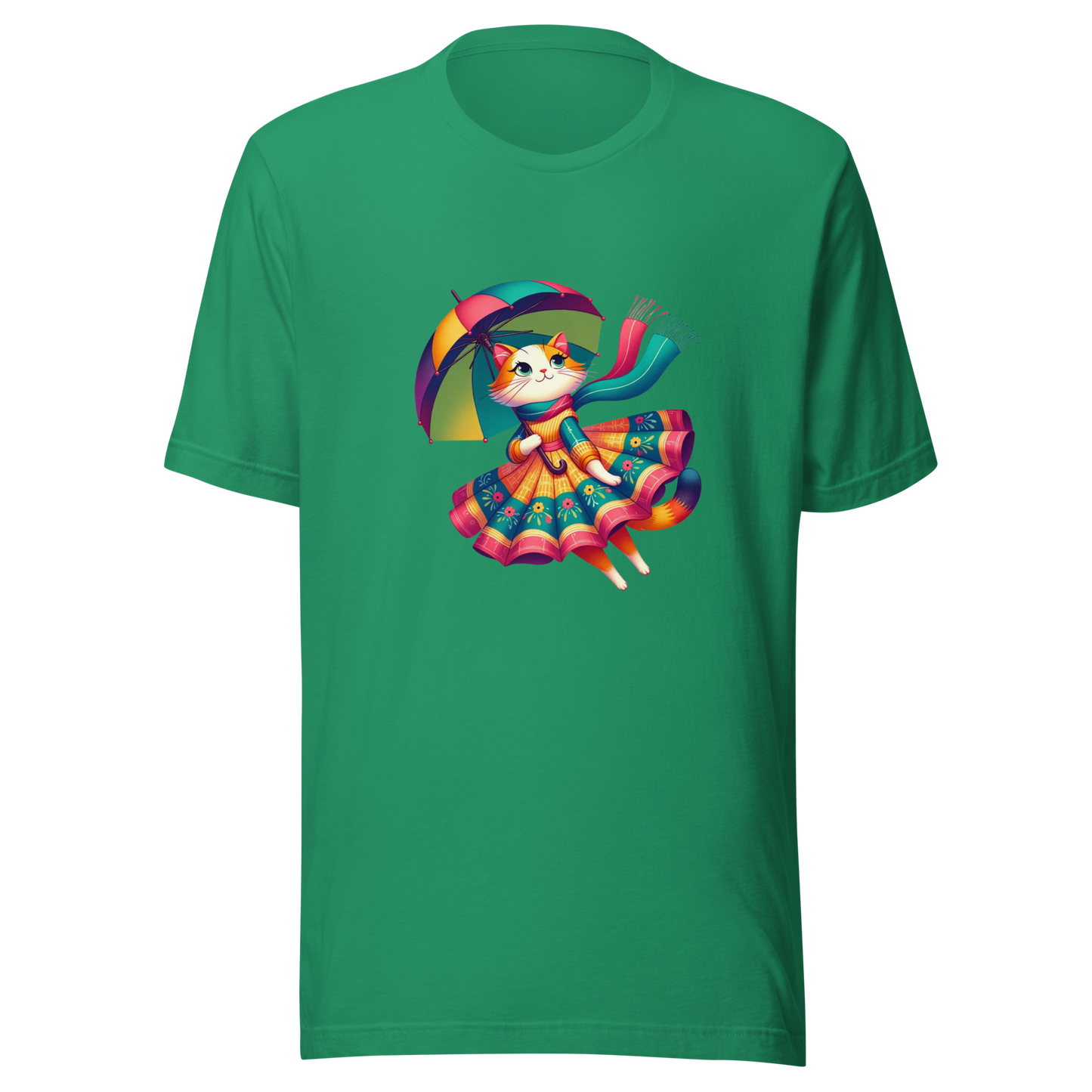 "Rainbow Whiskers: Cat in Tutu with Umbrella" Graphic Unisex T-Shirt