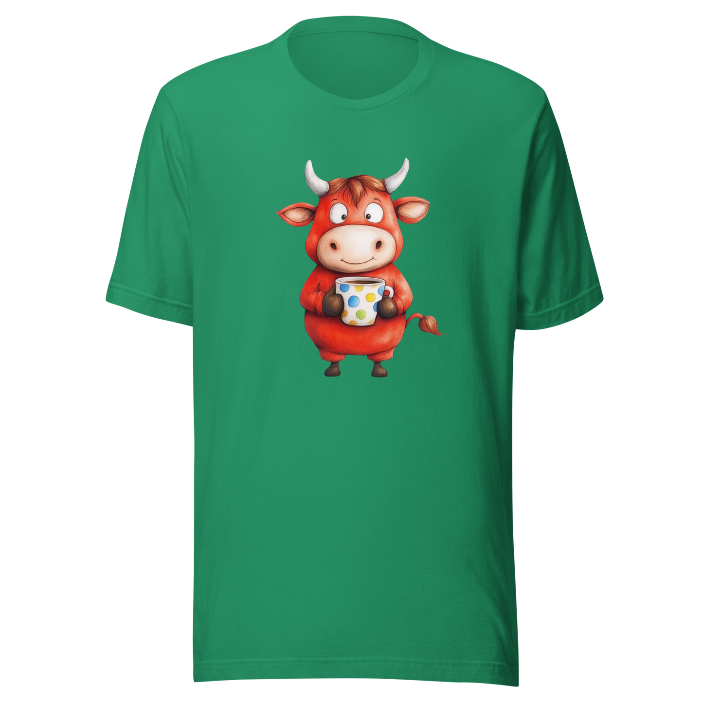 Unisex t-shirt "Moo-ning Coffee: The Early Bird Cow"
