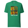 Kelly green This is fine everything is fine dog on fire meme humor graphic tee - this is fine burnout humor shirt
