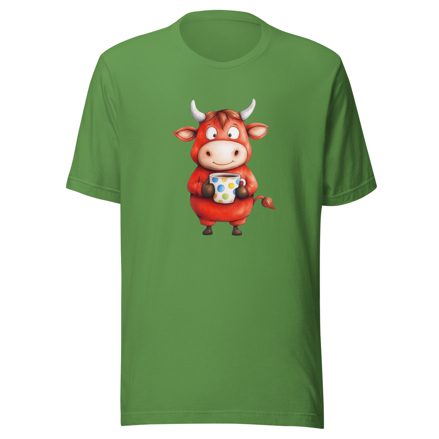 Unisex t-shirt "Moo-ning Coffee: The Early Bird Cow"