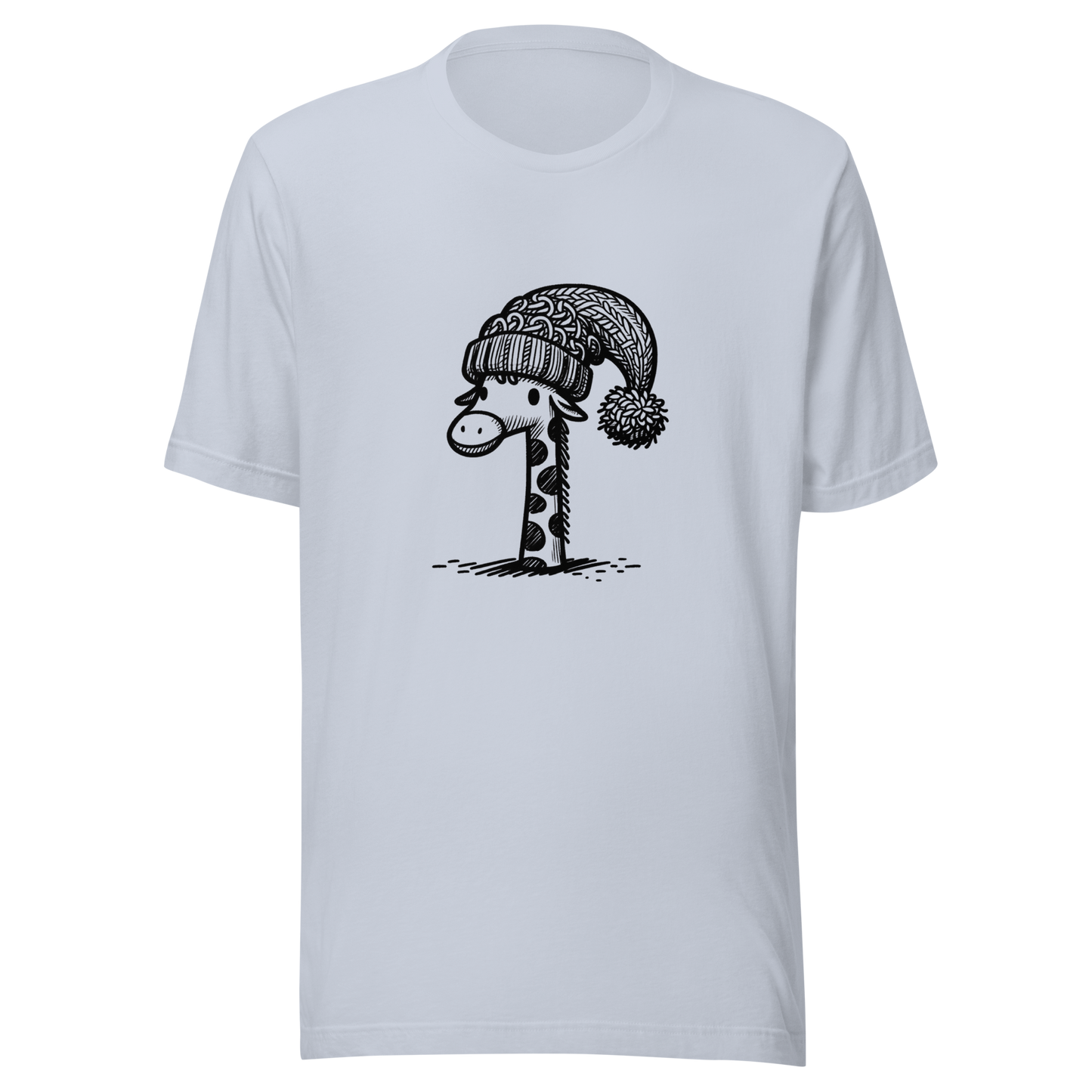 "Giraffe with a Pompom Hat" unisex Graphic Tee