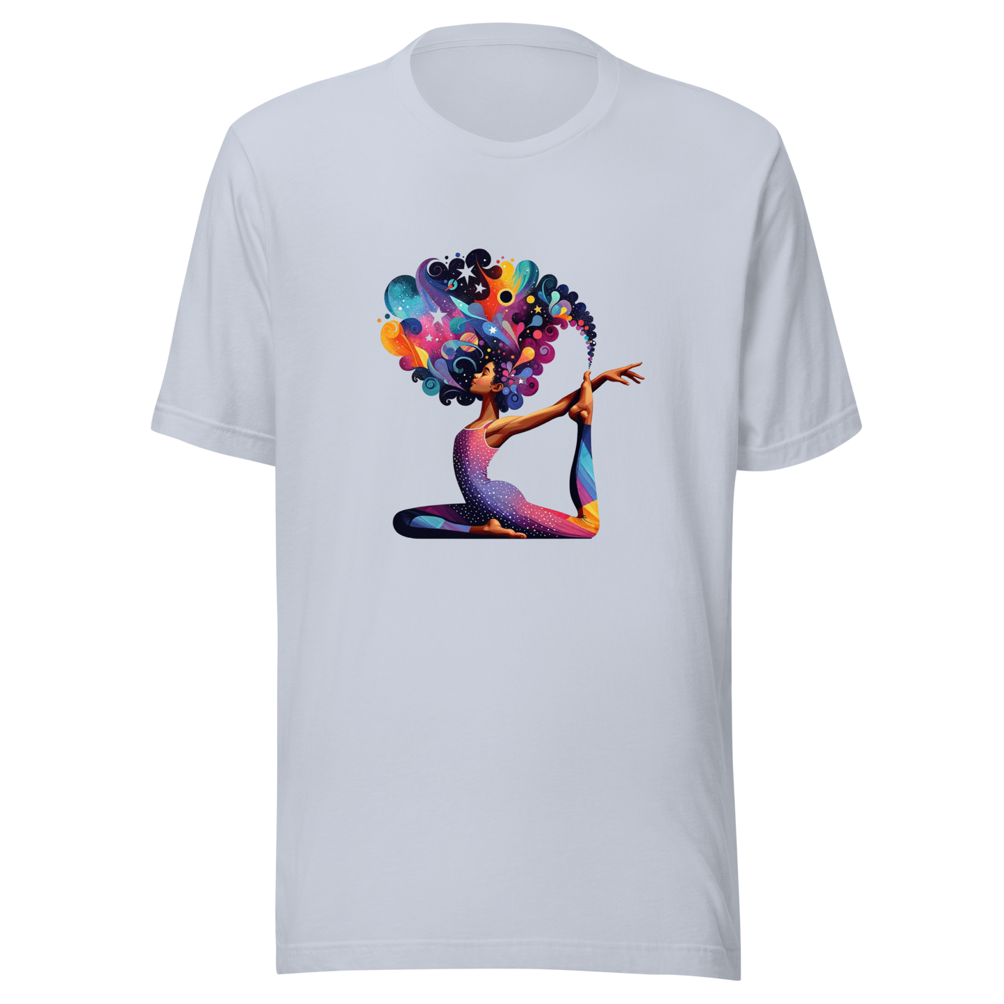 Unisex t-shirt "Galactic Serenity: Yoga Pose with Cosmic Tree"