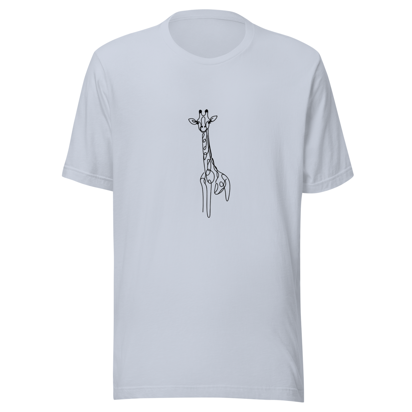 "Minimalist Safari: Line Art Giraffe" Unisex T-Shirt