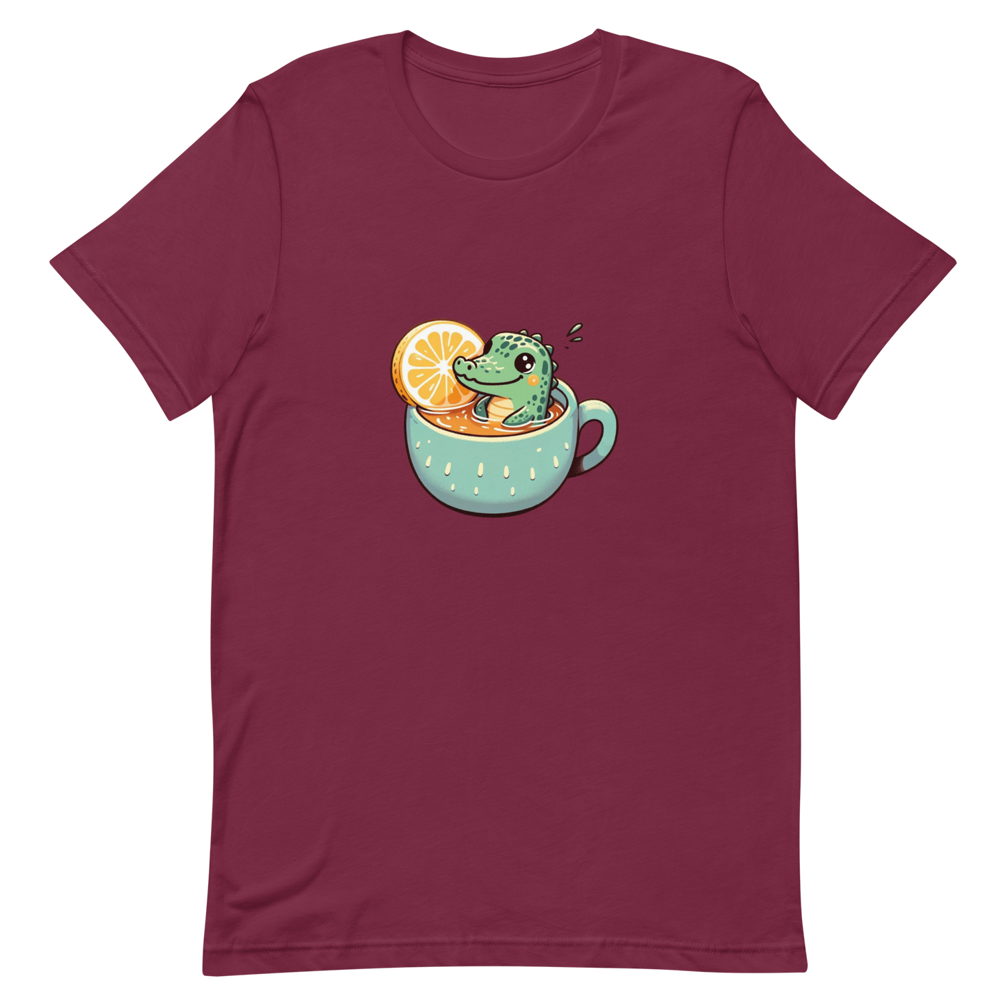 Unisex t-shirt with crocodile, tea time